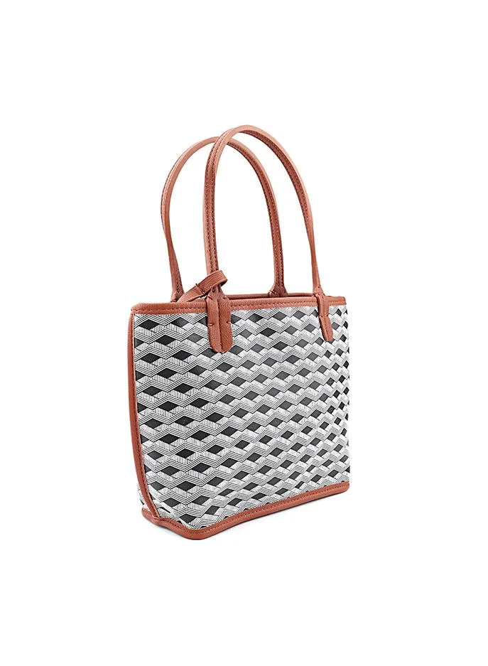 Cuple Women’s Patterned Shoulder Tote Bag with Mini Pouch